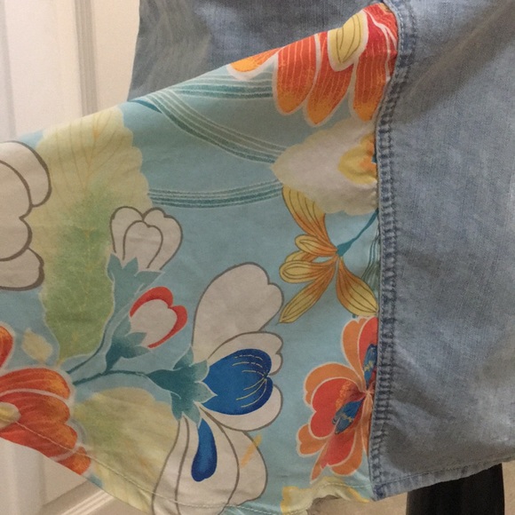 Express jean skirt with silk trim - Vintage - Picture 2 of 8